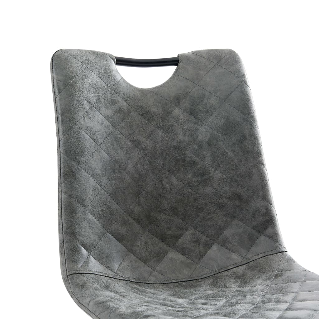 vidaXL Valgomojo kėdės, 2 vnt., tamsiai pilkos, dirbtinė oda