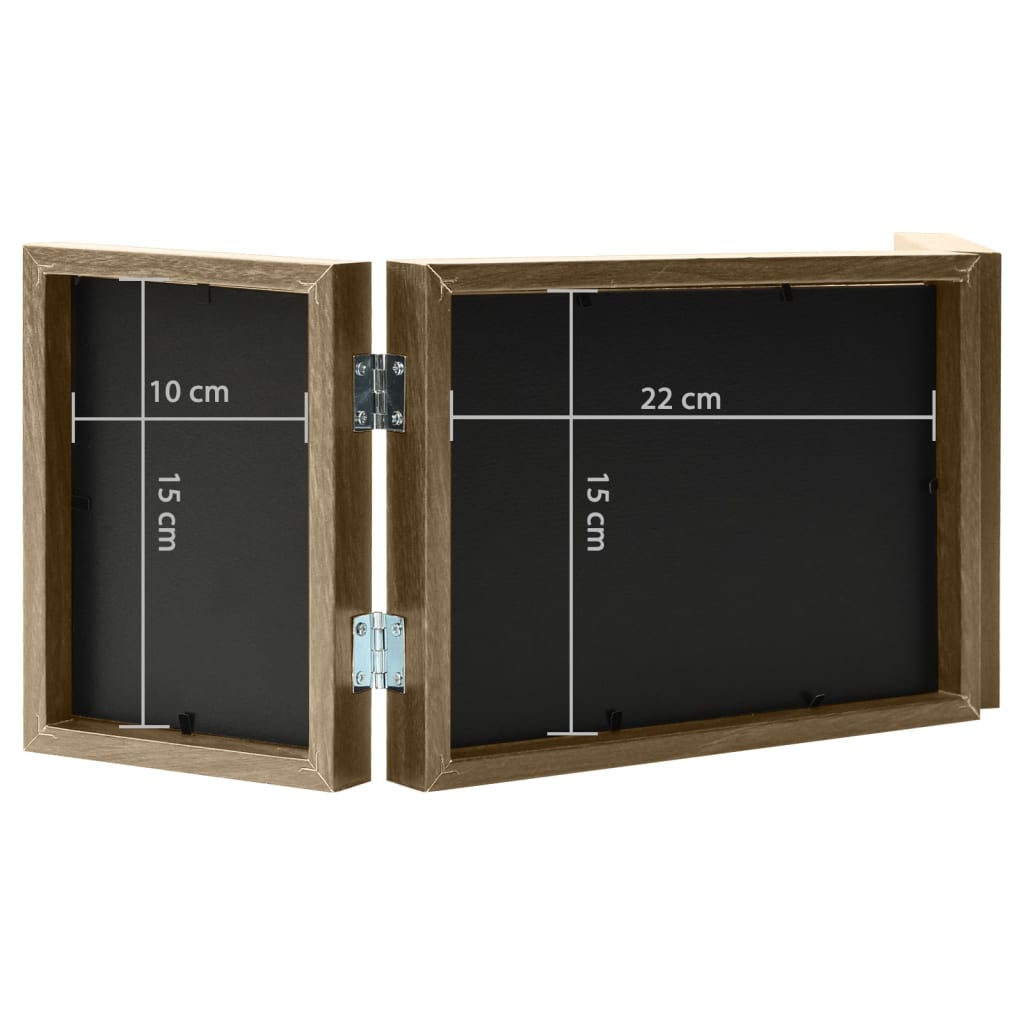 vidaXL Trigubas rėmelis-koliažas, šviesiai rudas, 22x15cm+2x(10x15cm)