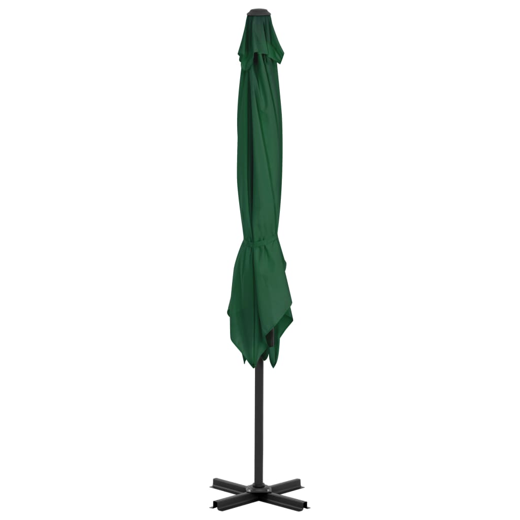 vidaXL Lauko skėtis su nešiojamu pagrindu, žalios sp.