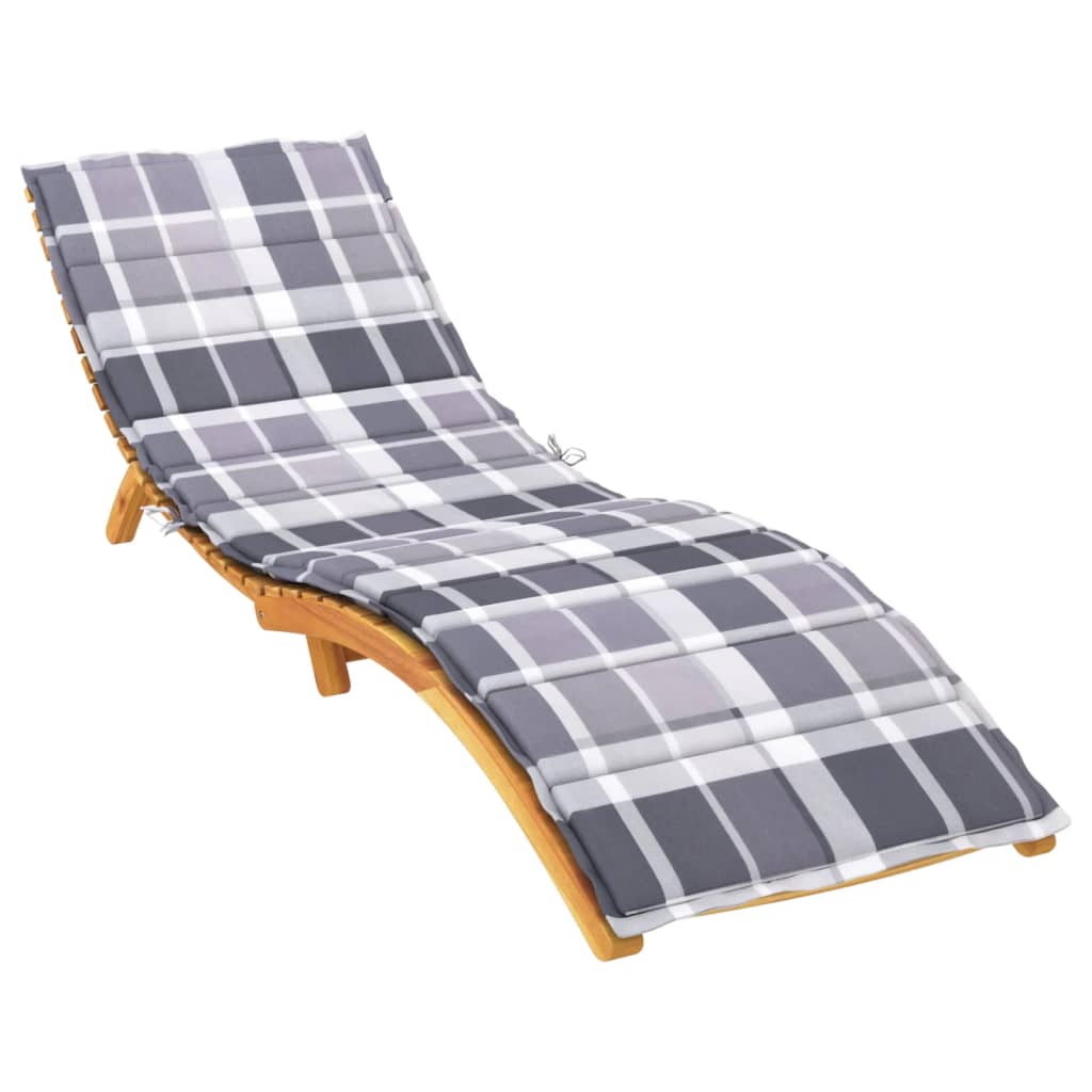vidaXL Saulės gulto čiužinukas, 200x60x3cm, audinys, languotas