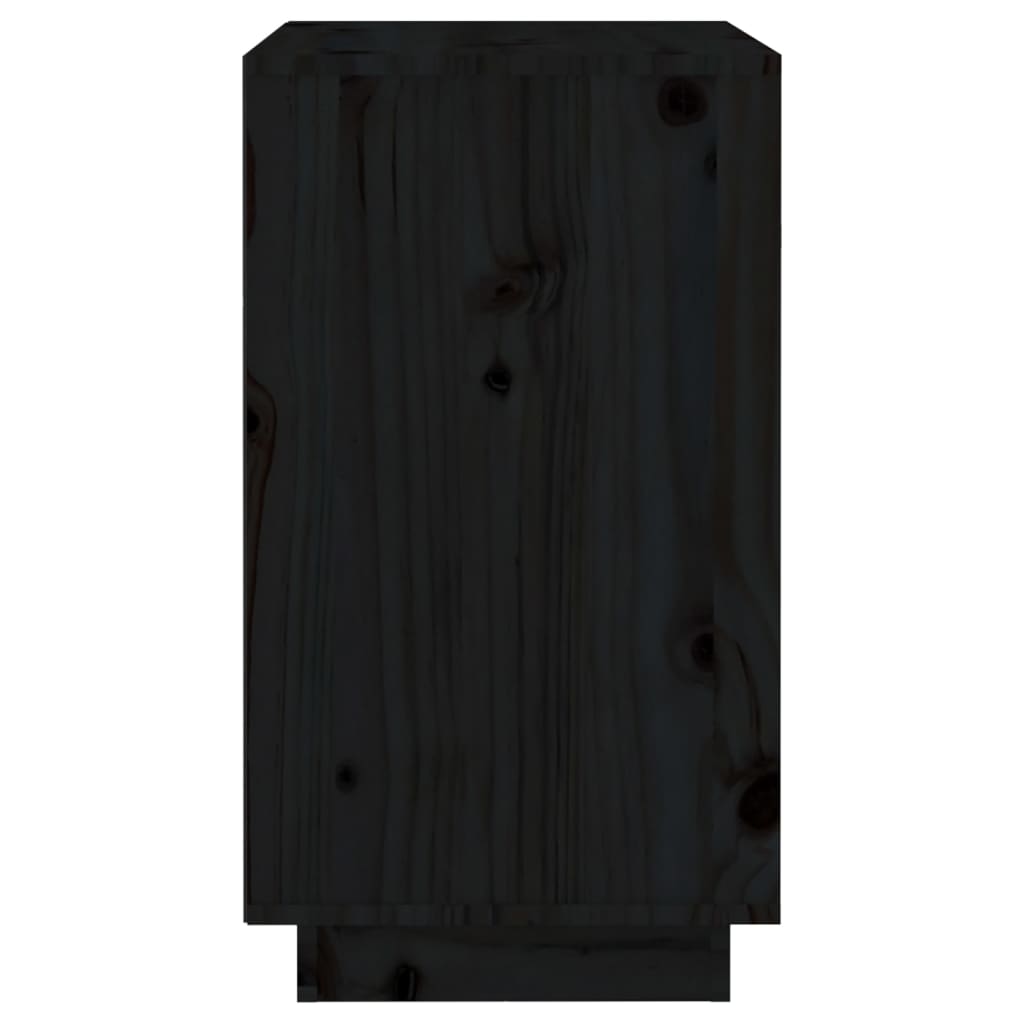 vidaXL Vyno spintelė, juoda, 55,5x34x61cm, pušies medienos masyvas