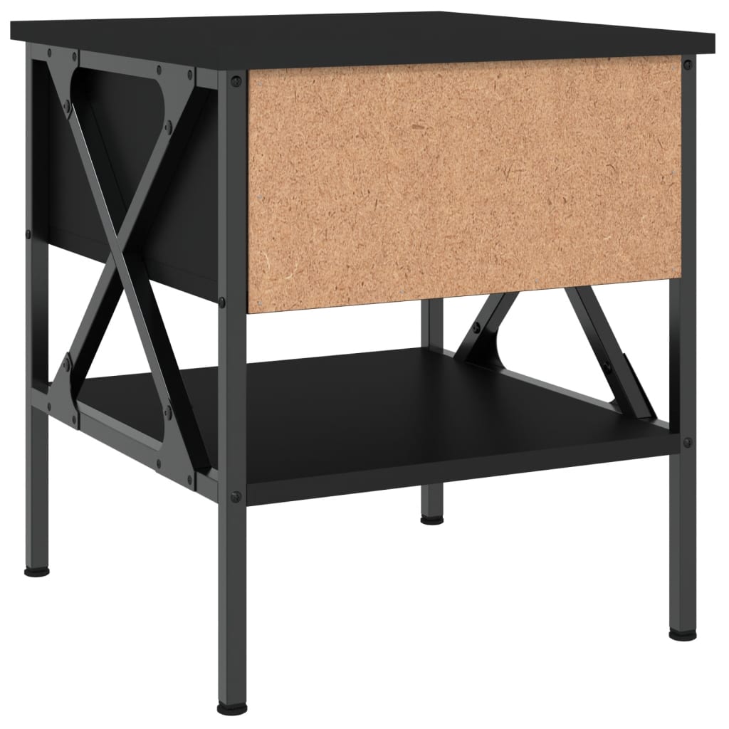 vidaXL Naktinis staliukas, juodas, 40x42x45cm, apdirbta mediena
