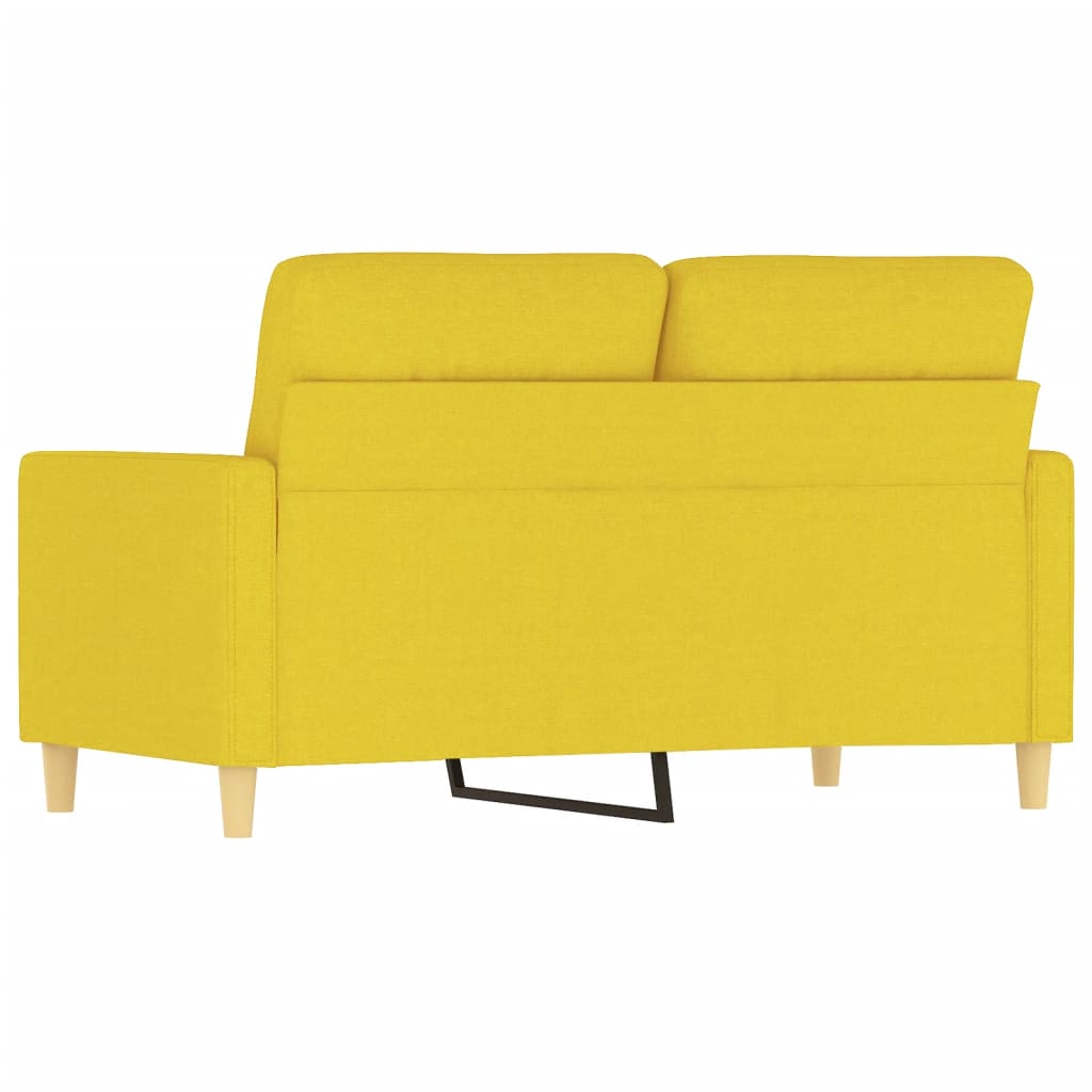 vidaXL Dvivietė sofa, šviesiai geltonos spalvos, 120cm, audinys