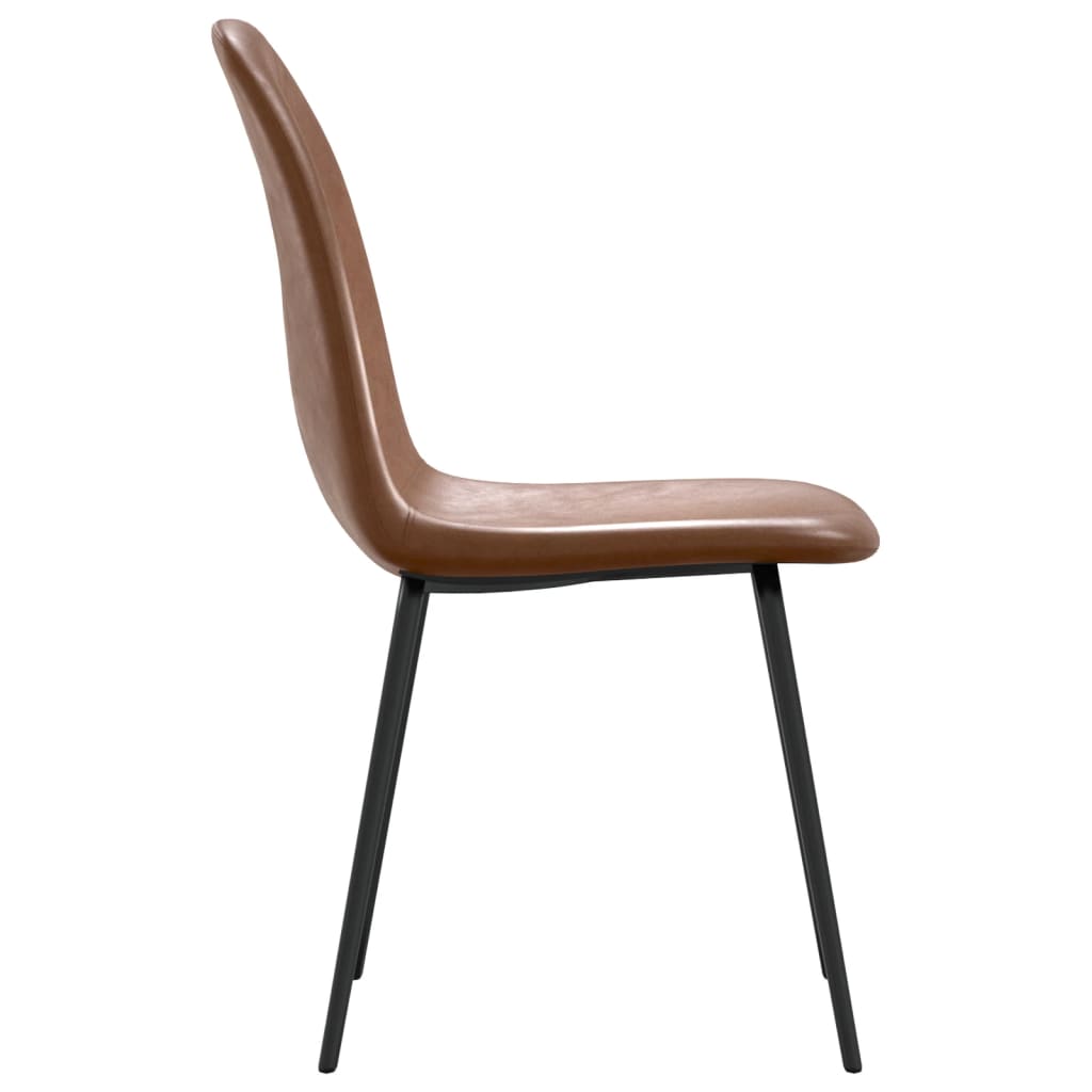 vidaXL Valgomojo kėdės, 4vnt., rudos, 45x53,5x83cm, dirbtinė oda