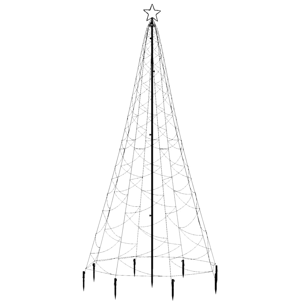 vidaXL Kalėdų eglutė su metaliniu stulpu, 3m, 500 šiltų baltų LED