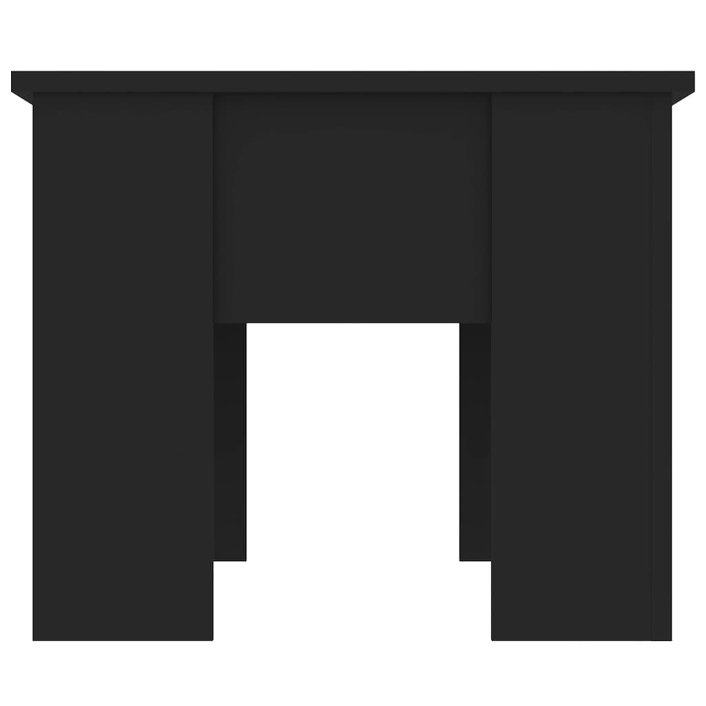 vidaXL Kavos staliukas, juodas, 79x49x41cm, apdirbta mediena