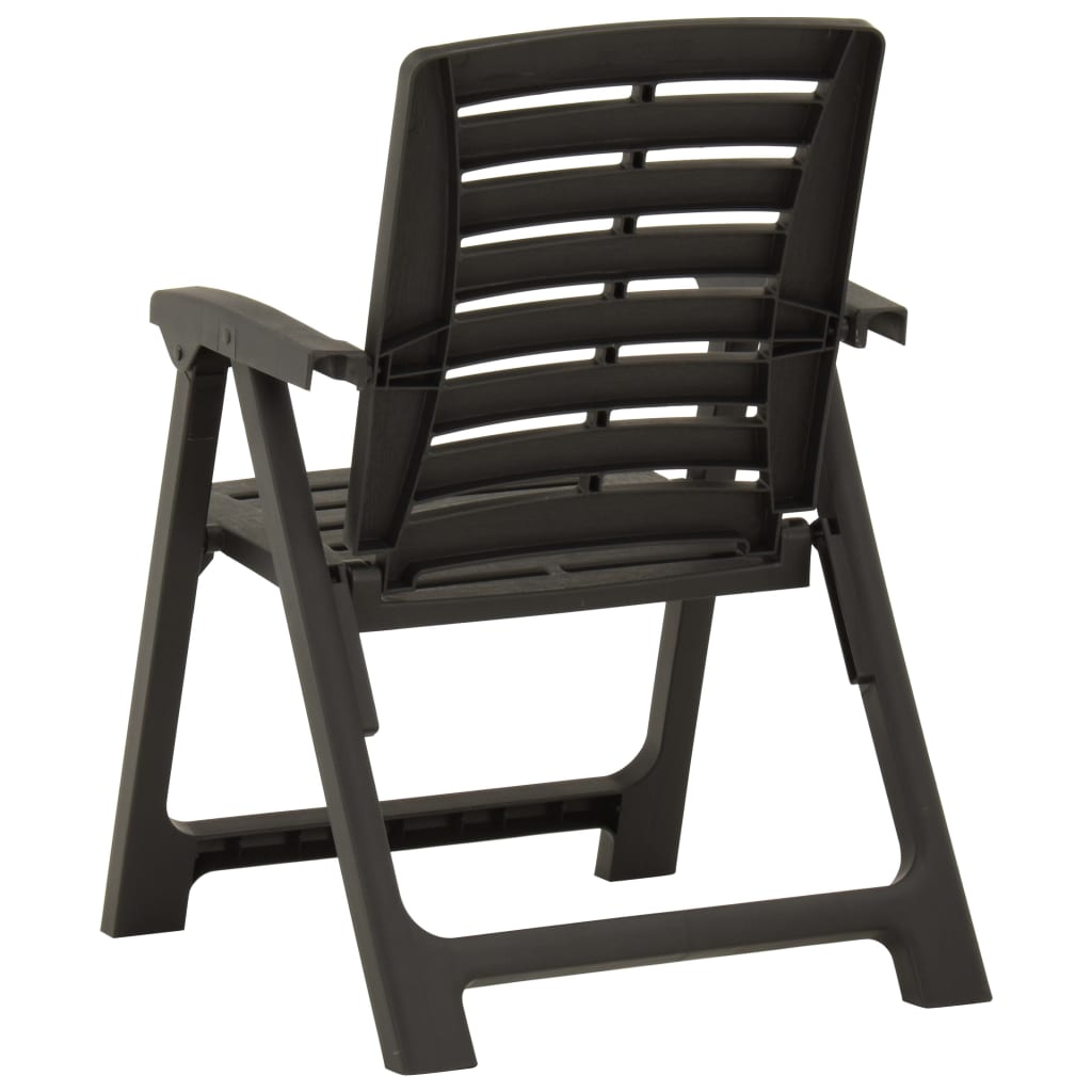 vidaXL Sodo kėdės, 4vnt., antracito spalvos, plastikas