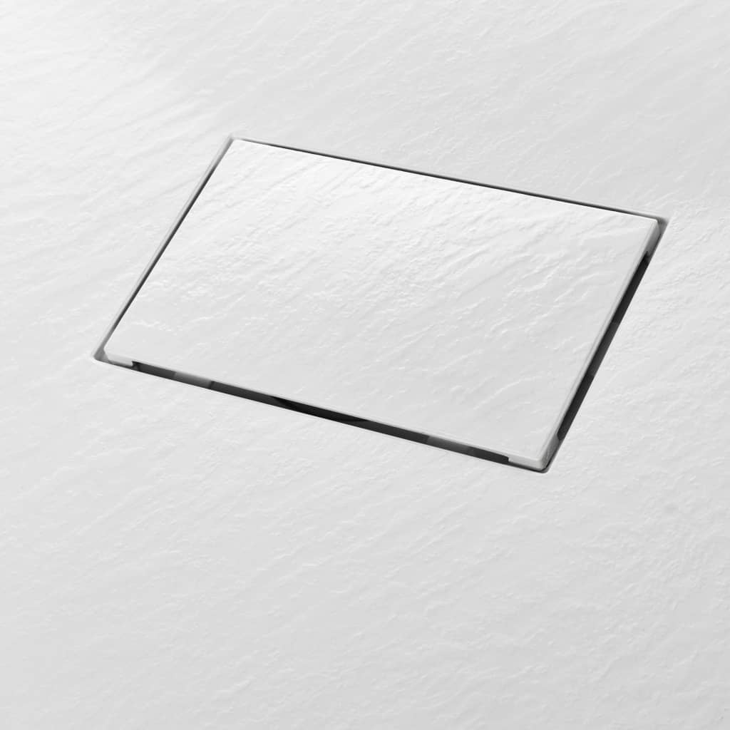 vidaXL Dušo padėklas, baltos spalvos, 90x70 cm, lieto lakšto junginys