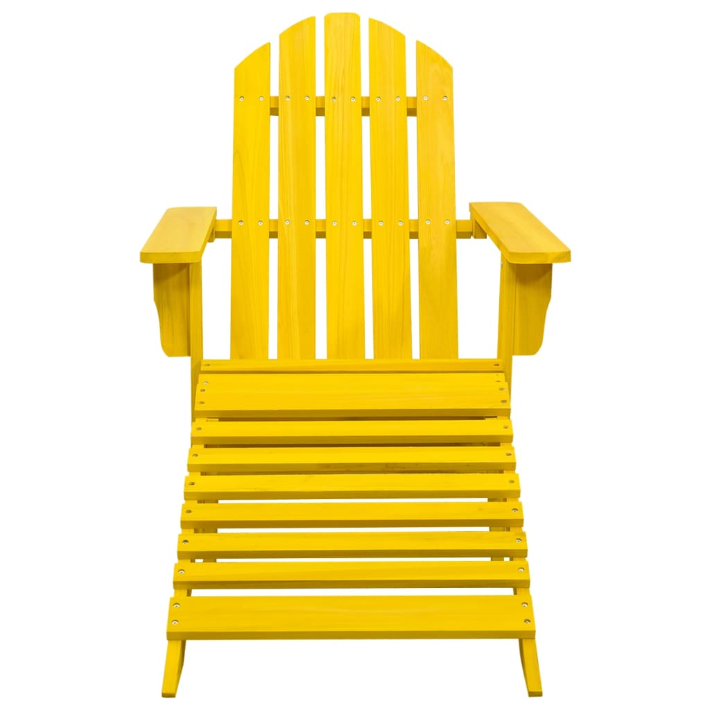 vidaXL Sodo Adirondack kėdė su otomane, geltona, eglės masyvas