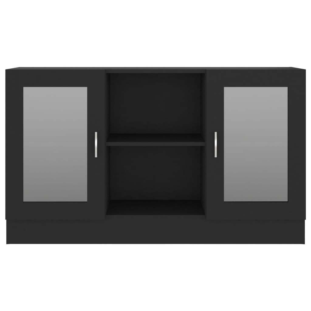 vidaXL Vitrininė spintelė, juoda, 120x30,5x70cm, apdirbta mediena