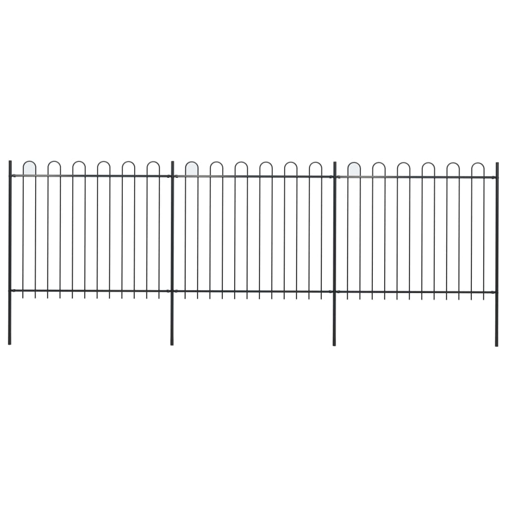 vidaXL Sodo tvora su apvaliais viršugaliais, juoda, 5,1x1,5 m, plienas