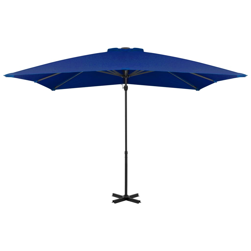 vidaXL Gembinis skėtis su aliuminiu stulpu, tamsiai mėlynas, 250x250cm
