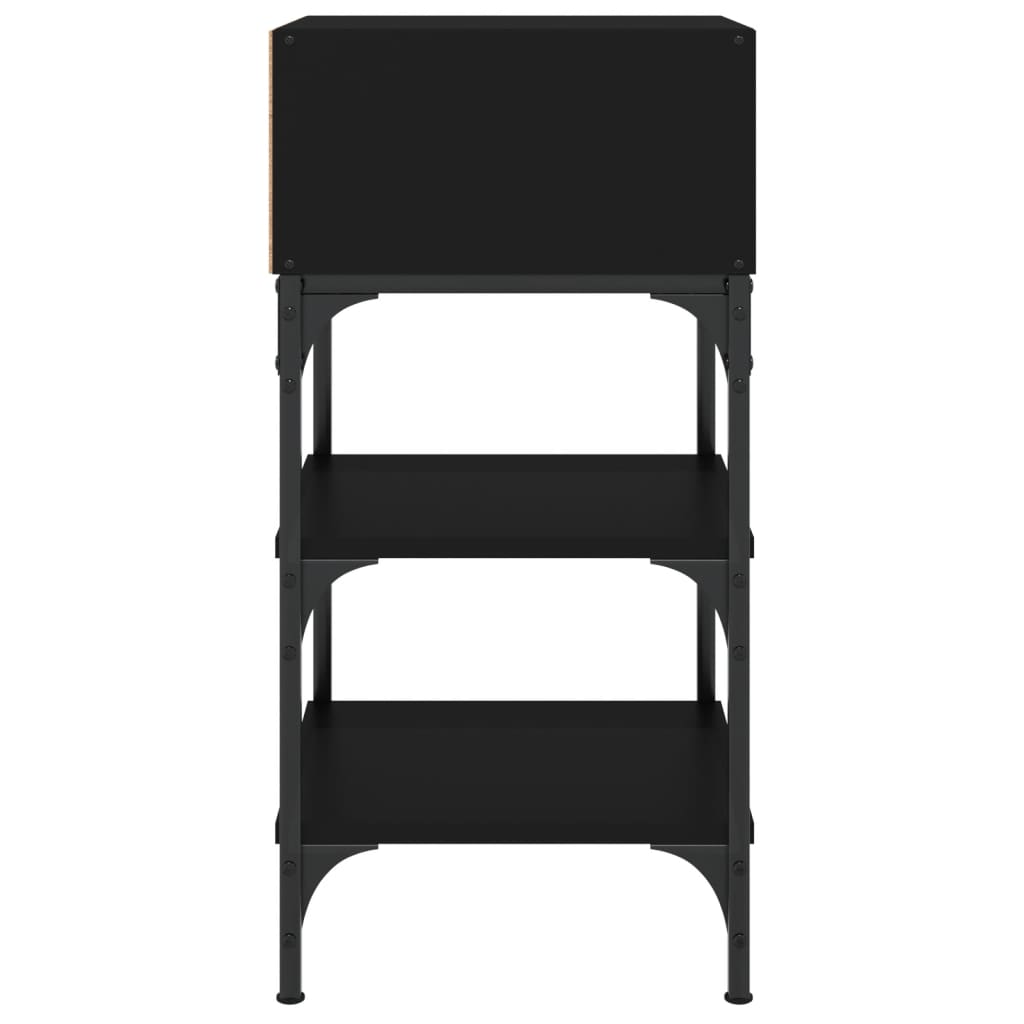vidaXL Naktinis staliukas, juodas, 35x34,5x70cm, apdirbta mediena