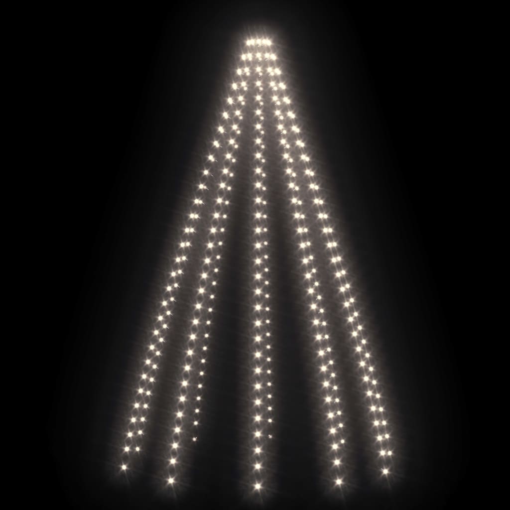 vidaXL Kalėdų eglutės girlianda su 250 šaltų baltų LED lempučių, 250cm