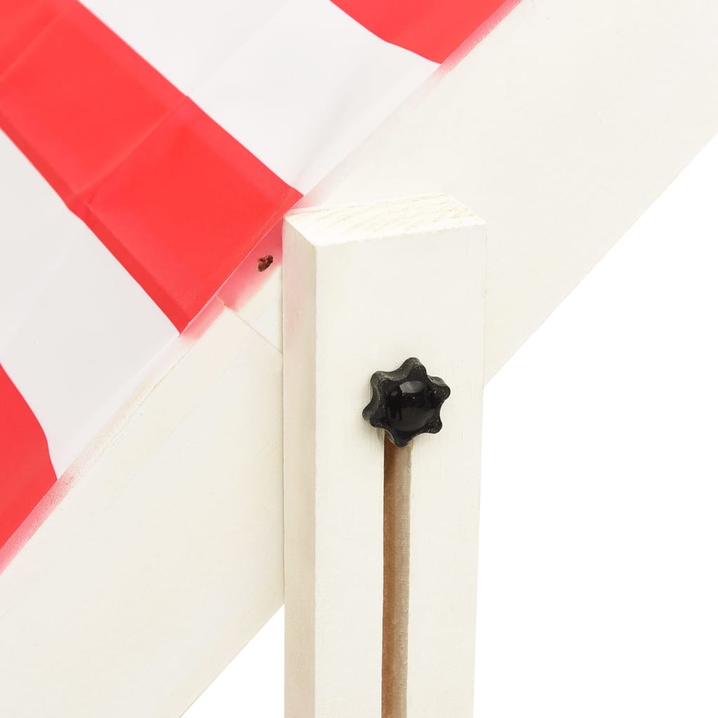 vidaXL Smėlio dėžė su reguliuojamu stogeliu, balta ir raudona, eglė