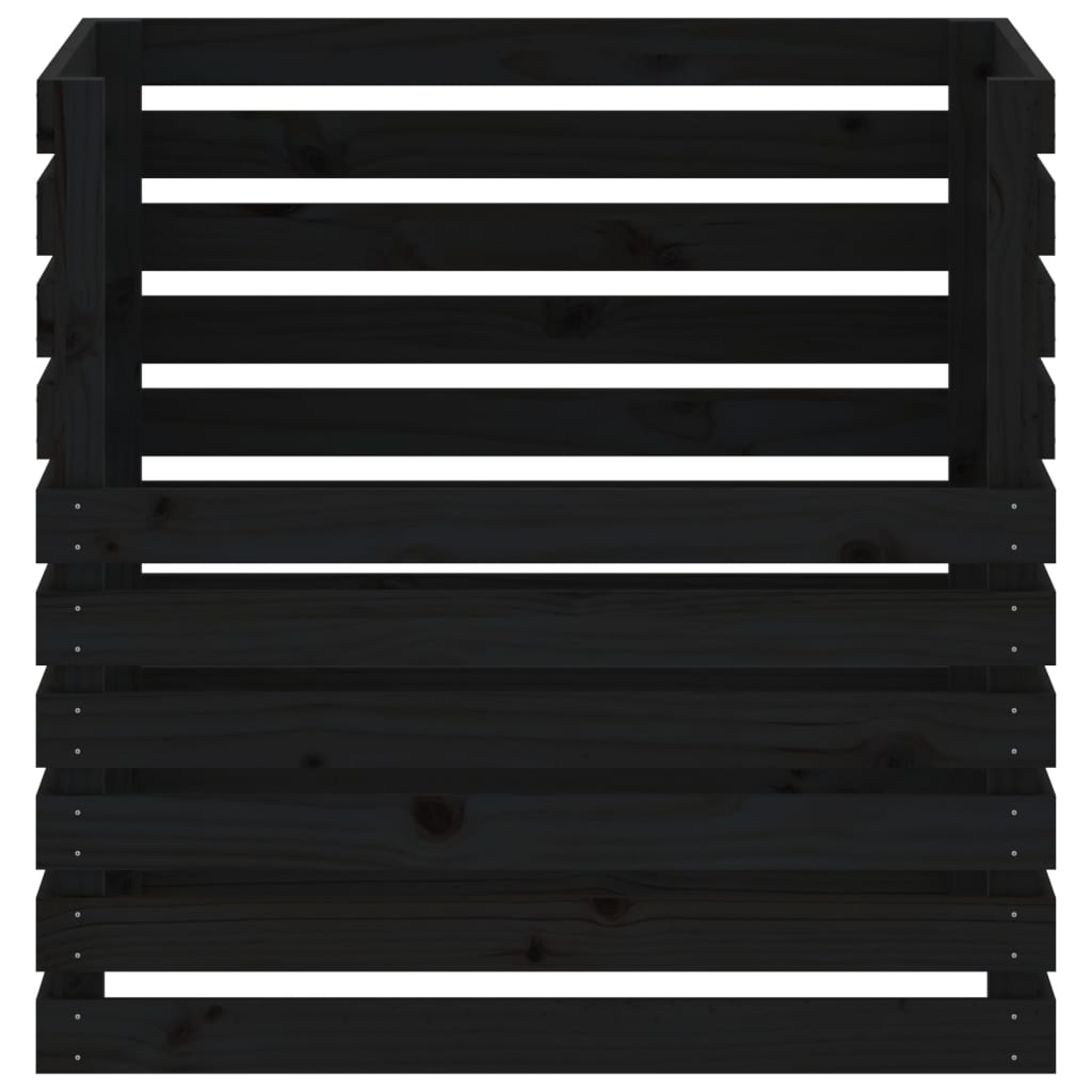 vidaXL Komposto dėžė, juoda, 80x80x78cm, pušies medienos masyvas
