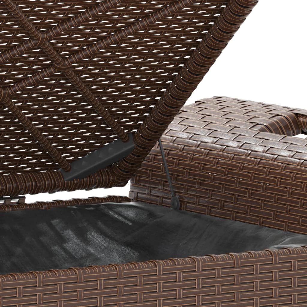 vidaXL Sodo suoliukas su pagalvėle, rudas, 116x46x57cm, poliratanas