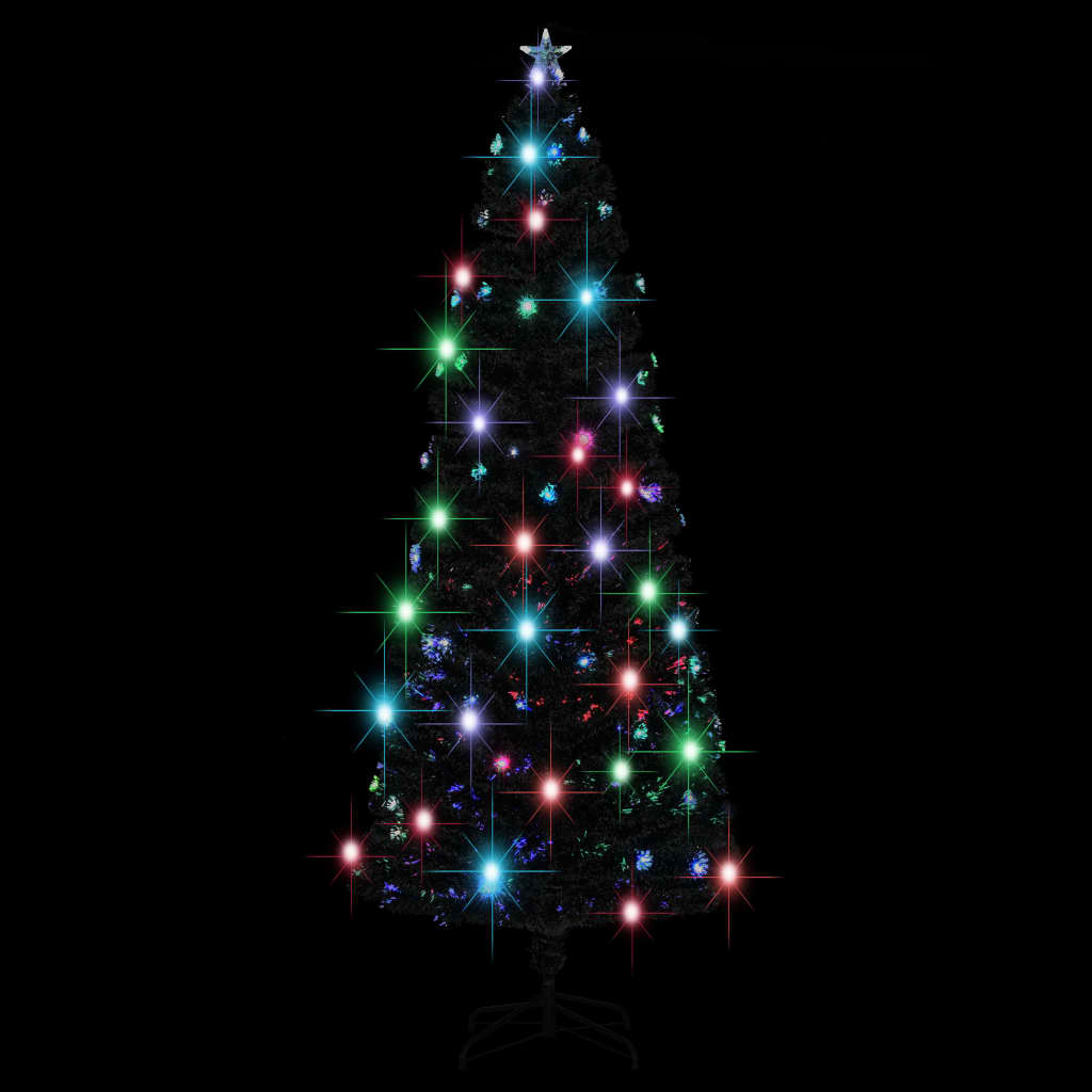 vidaXL Apšviesta Kalėdų eglutė su stovu, 240cm, optinis pluoštas