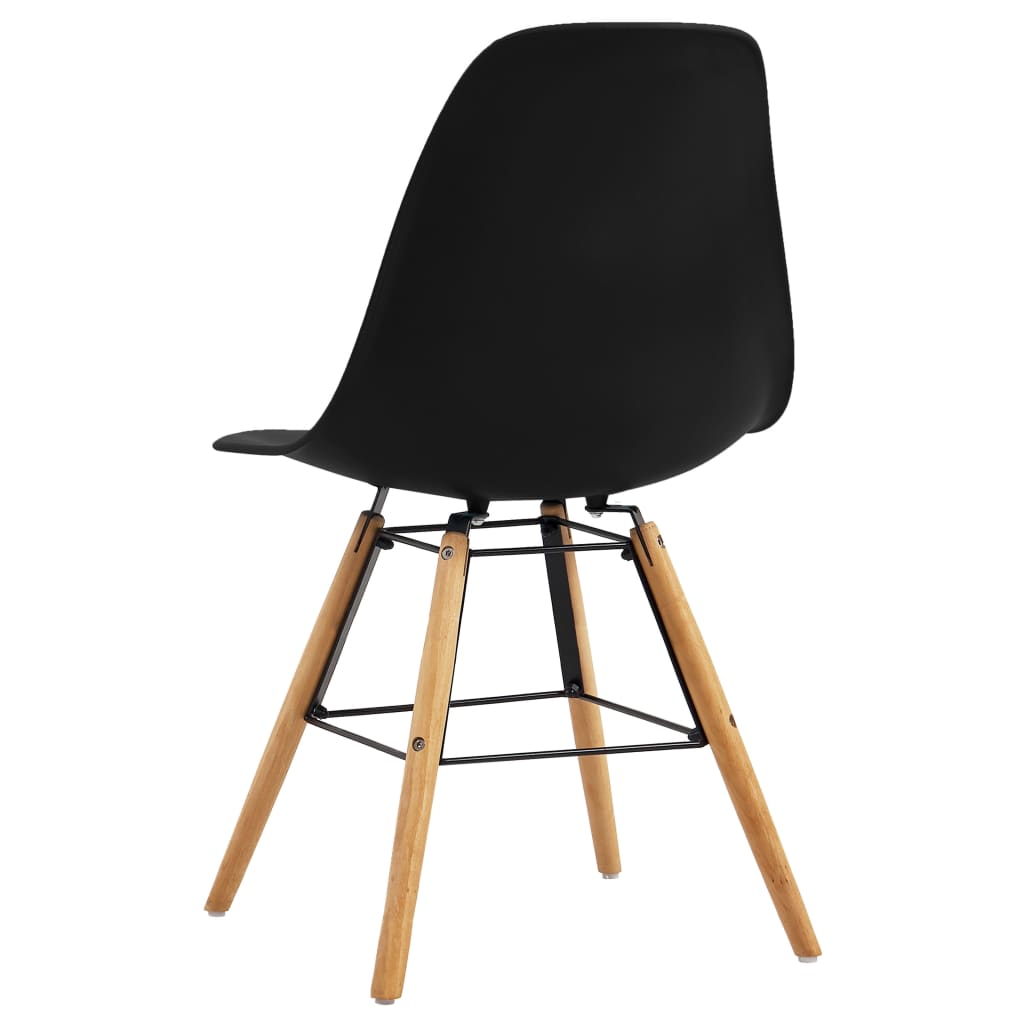 vidaXL Valgomojo kėdės, 6vnt., juodos spalvos, plastikas