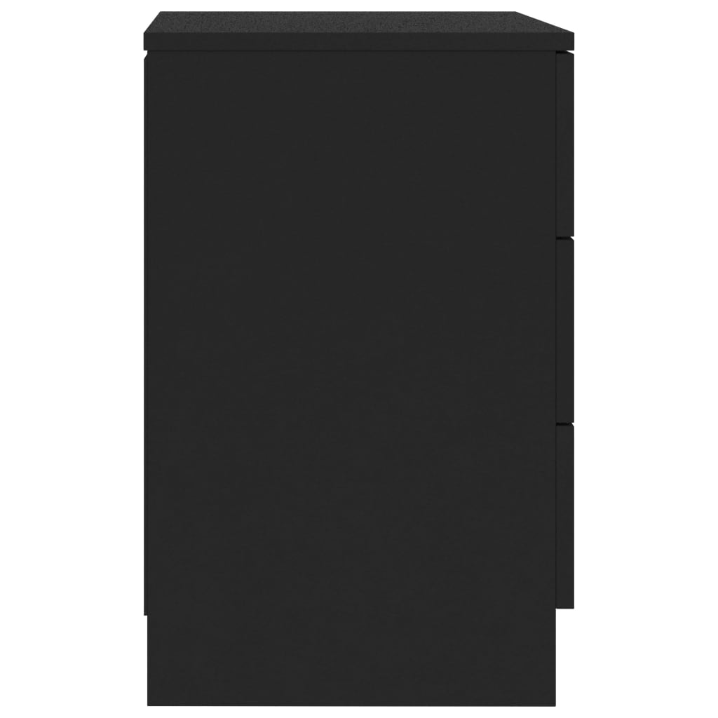 vidaXL Naktinė spintelė, juodos spalvos, 38x35x56cm, MDP