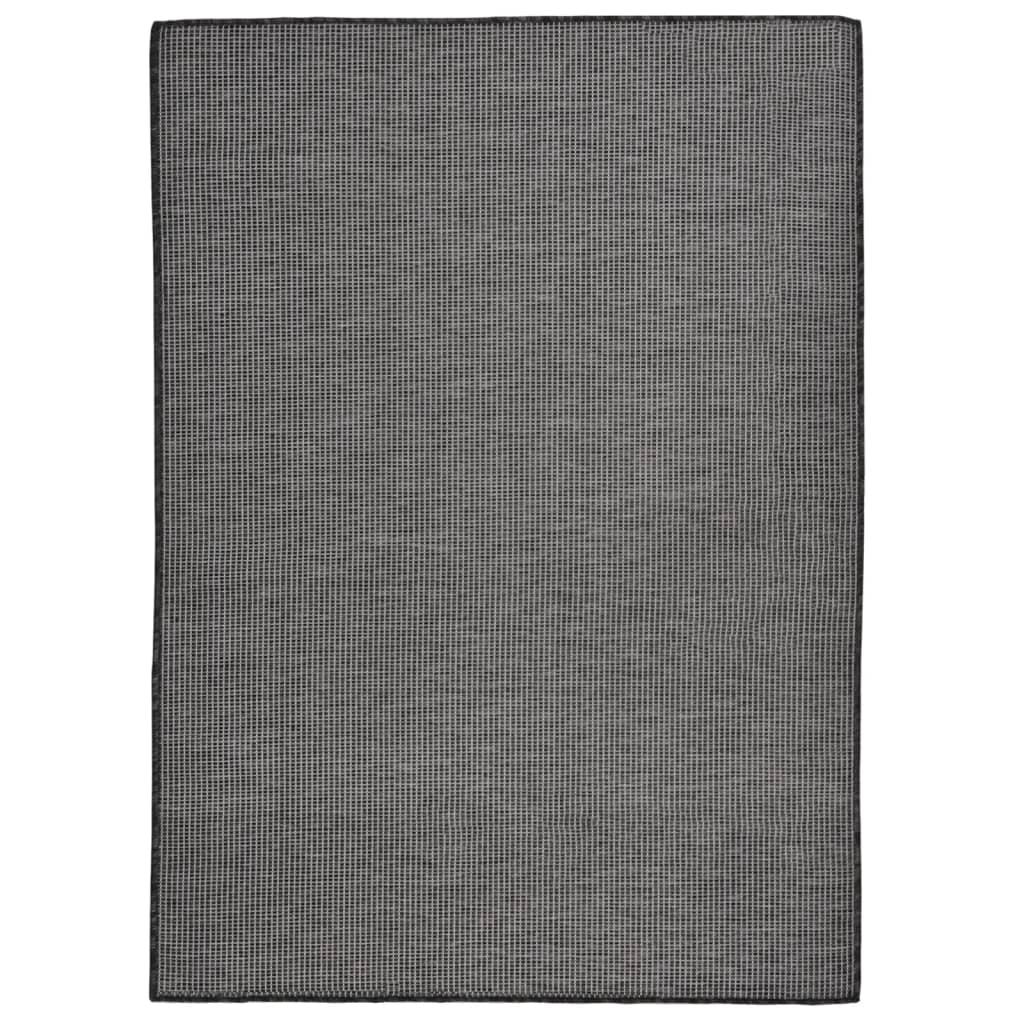vidaXL Lauko kilimėlis, pilkos spalvos, 200x280cm, plokščio pynimo