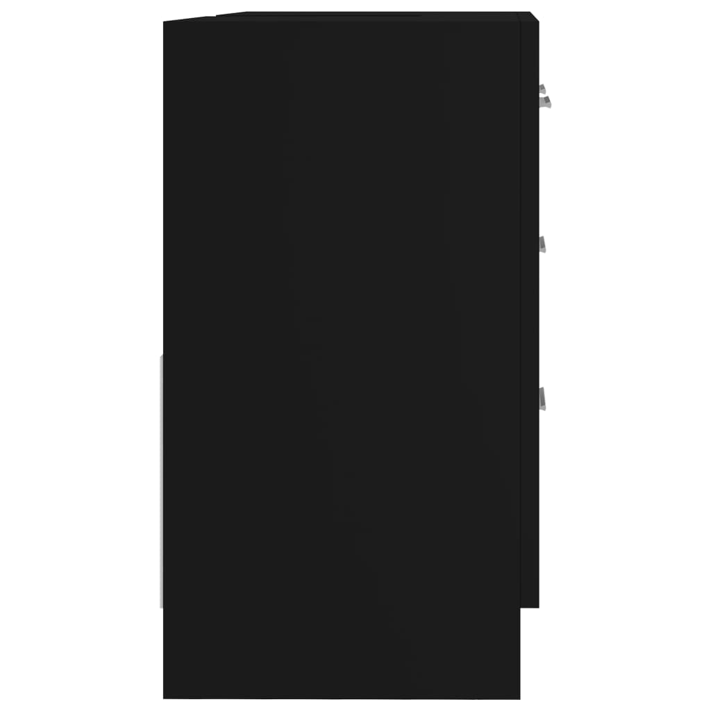 vidaXL Spintelė praustuvui, juodos spalvos, 63x30x54cm, MDP