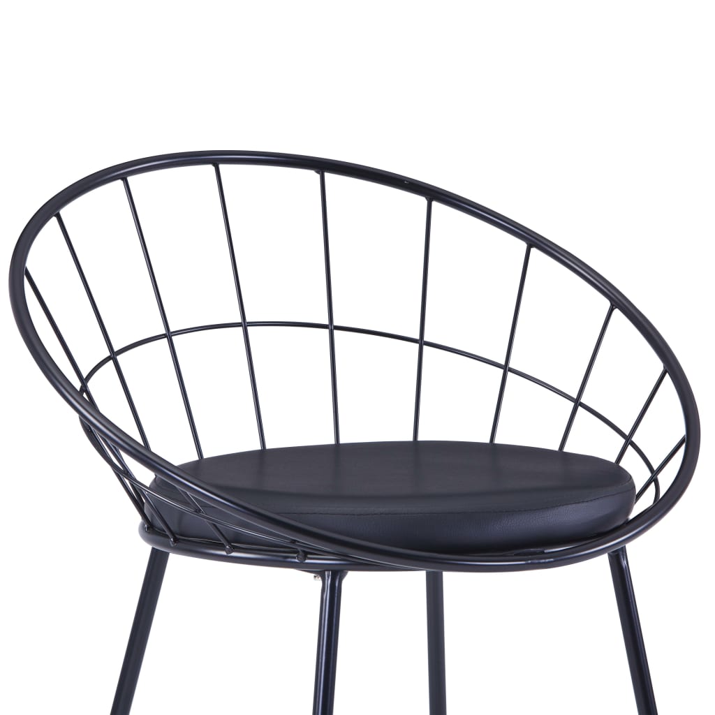 vidaXL Valgomojo kėdės, 2vnt., juodos, plienas