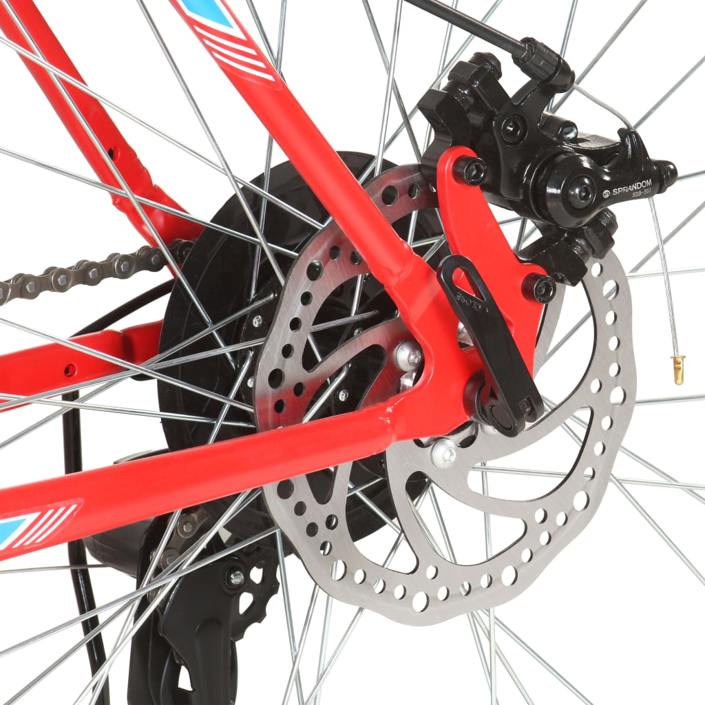 vidaXL Kalnų dviratis, raudonas, 21 greitis, 29 colių ratai