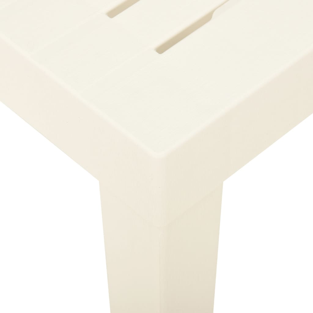 vidaXL Sodo stalas, baltos spalvos, 79x65x72cm, plastikas