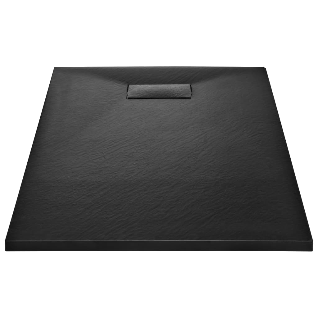 vidaXL Dušo padėklas, juodos spalvos, 120x70 cm, lieto lakšto junginys