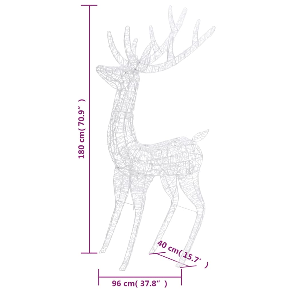 vidaXL Kalėdinė dekoracija elnias, įvairiaspalvė, 180cm, akrilas