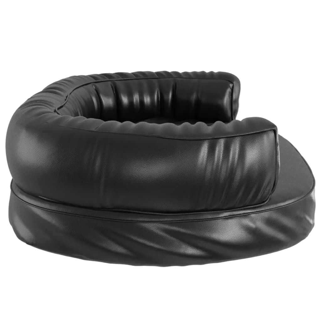 vidaXL Ergonomiška lova šunims, juodos spalvos, 75x53cm, dirbtinė oda