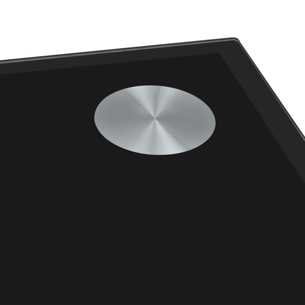 vidaXL Valgomojo stalas su stikliniu stalviršiu, juodas