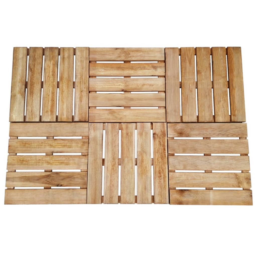 vidaXL Terasos plytelės, 6vnt., rudos spalvos, 50x50cm, mediena