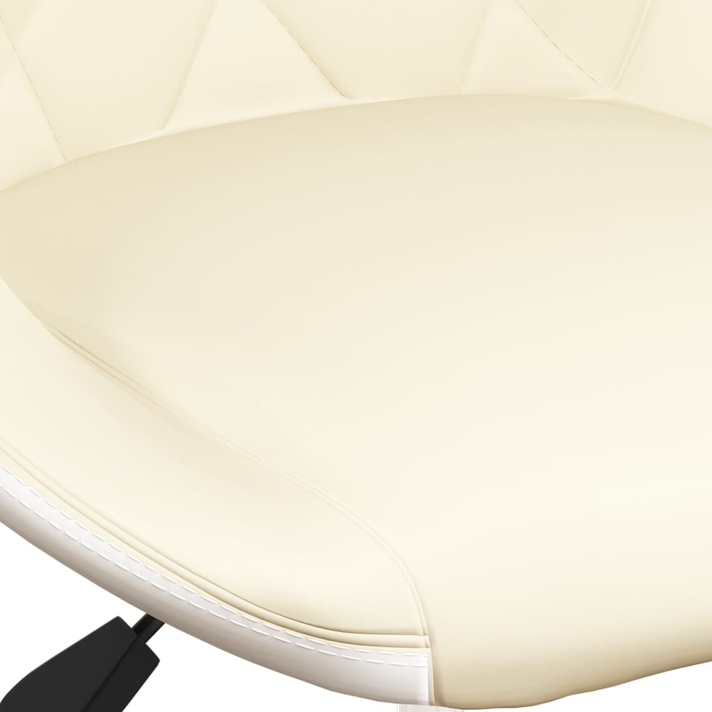 vidaXL Pasukamos valgomojo kėdės, 2vnt., kreminės/baltos, dirbtinė oda