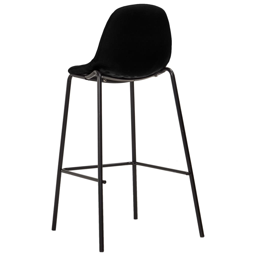 vidaXL Baro kėdės, 4 vnt., juodos spalvos, audinys