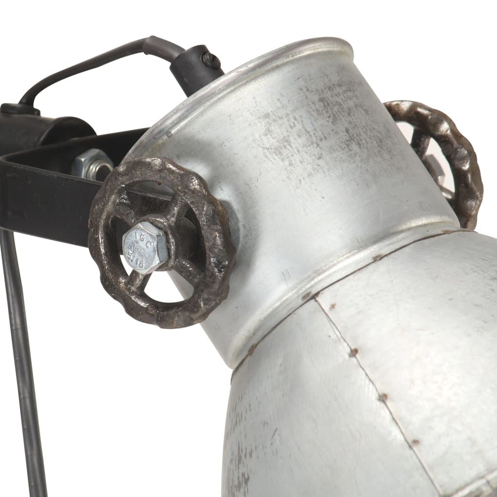 vidaXL Toršeras su 2 šviestuvų gaubtais, sidabrinis, ketus, E27