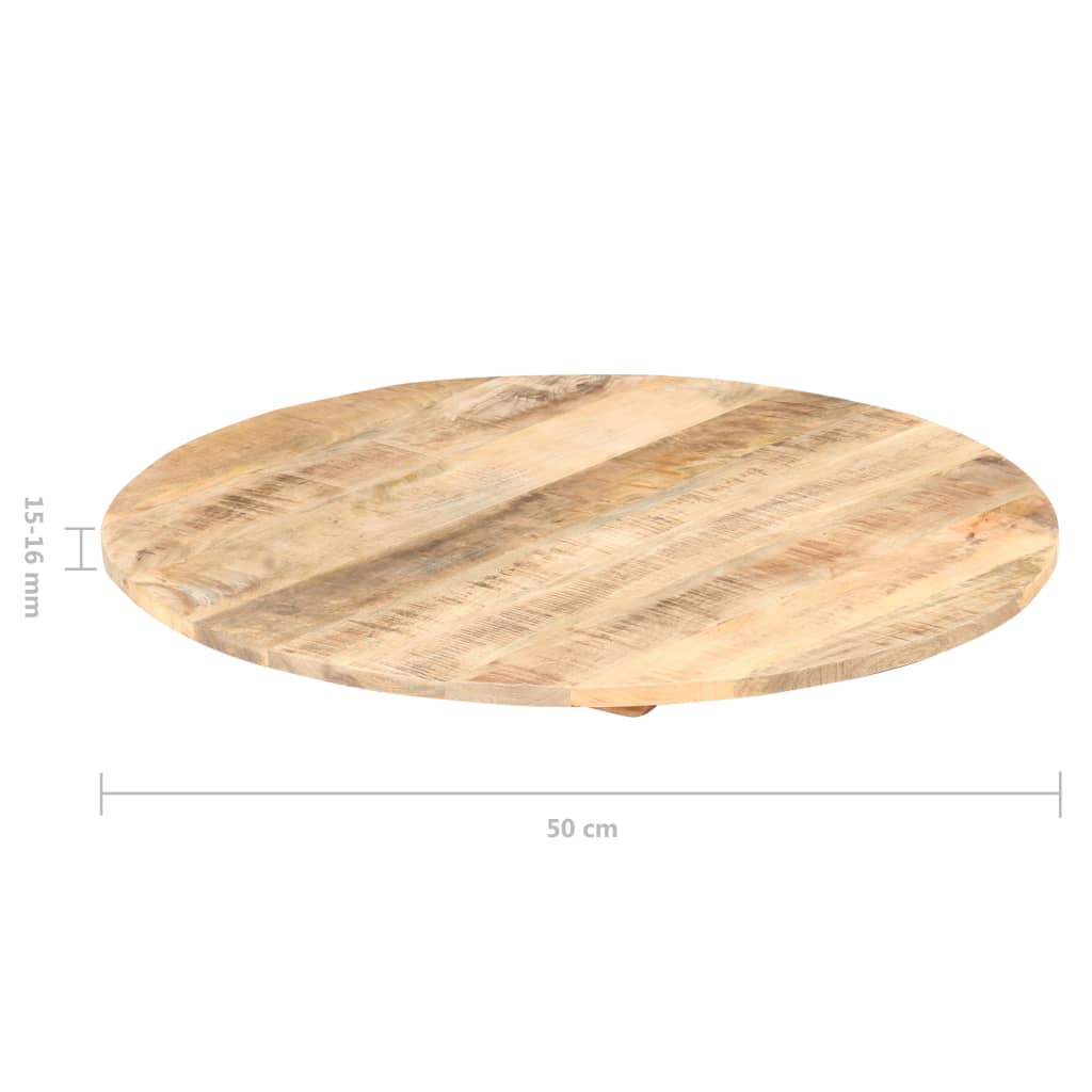 vidaXL Stalviršis, 50cm, mango medienos masyvas, apskritas, 15-16mm