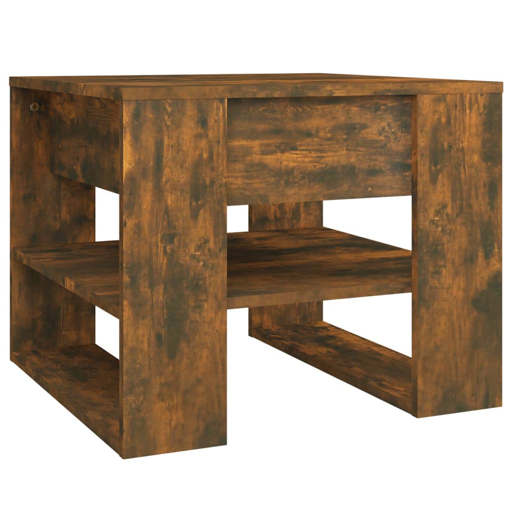 vidaXL Kavos staliukas, dūminio ąžuolo, 55,5x55x45cm, apdirbta mediena