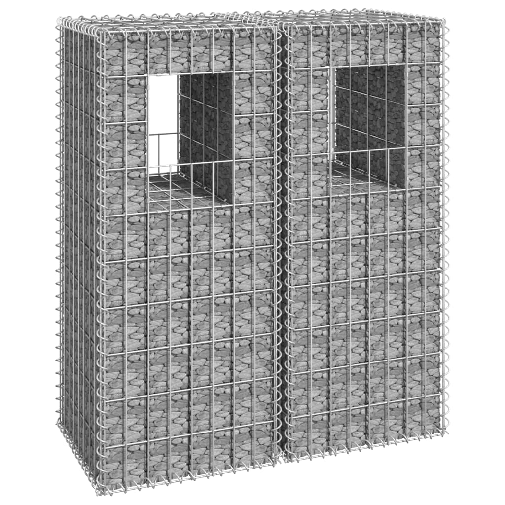 vidaXL Gabionų krepšių kolonos, 2vnt., 40x40x100cm, geležis