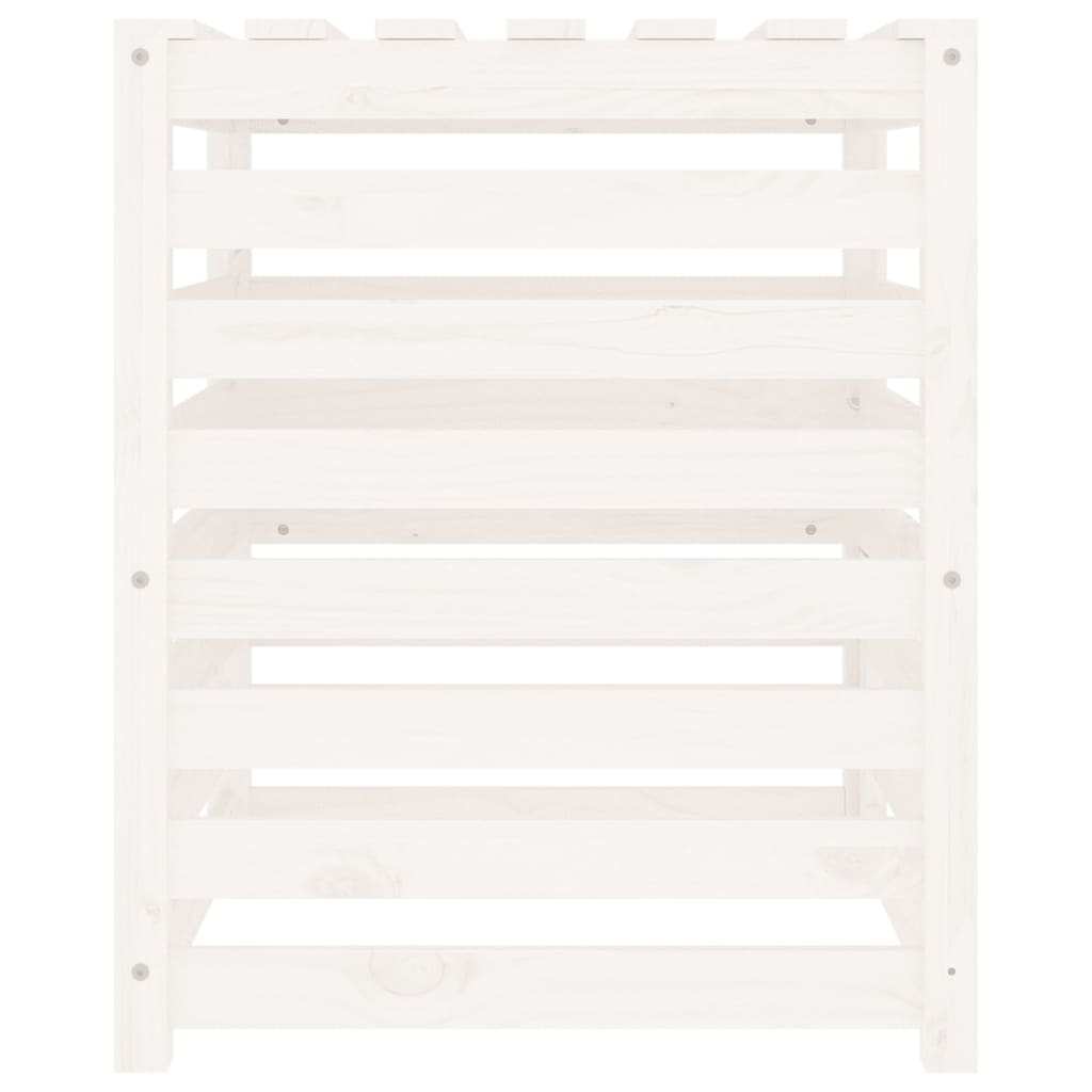 vidaXL Komposto dėžė, balta, 63,5x63,5x77,5cm, pušies medienos masyvas