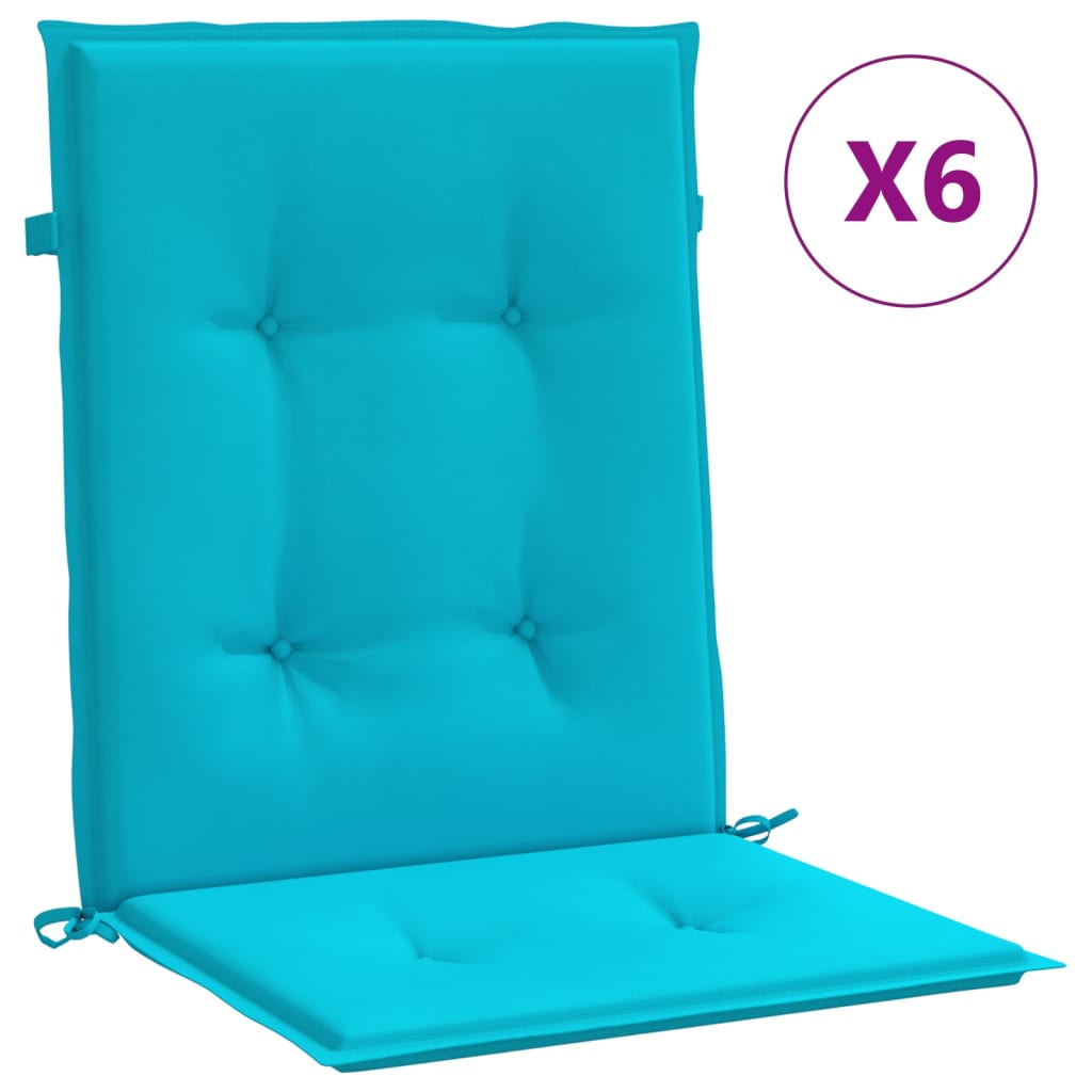 vidaXL Kėdės pagalvėlės, 6vnt., turkio spalvos, audinys