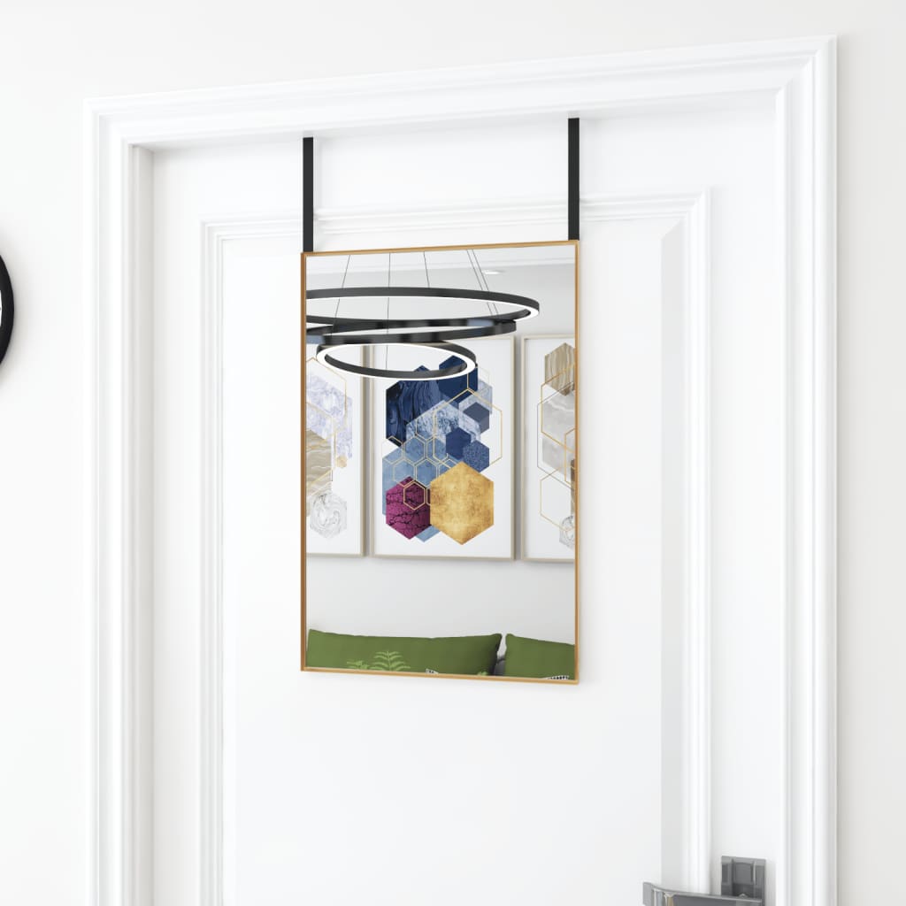 vidaXL Veidrodis ant durų, auksinis, 40x60cm, stiklas ir aliuminis