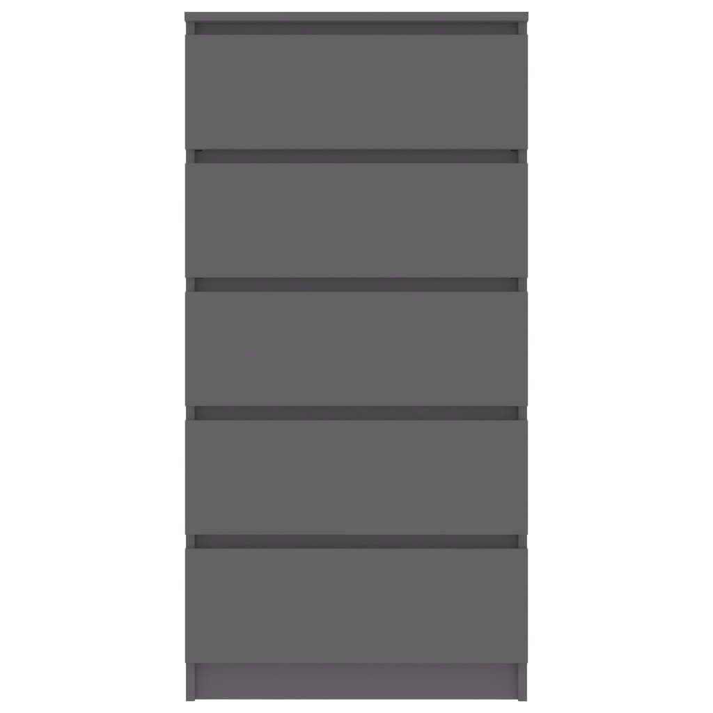 vidaXL Šoninė spintelė su stalčiais, pilkos spalvos, 60x35x121cm, MDP