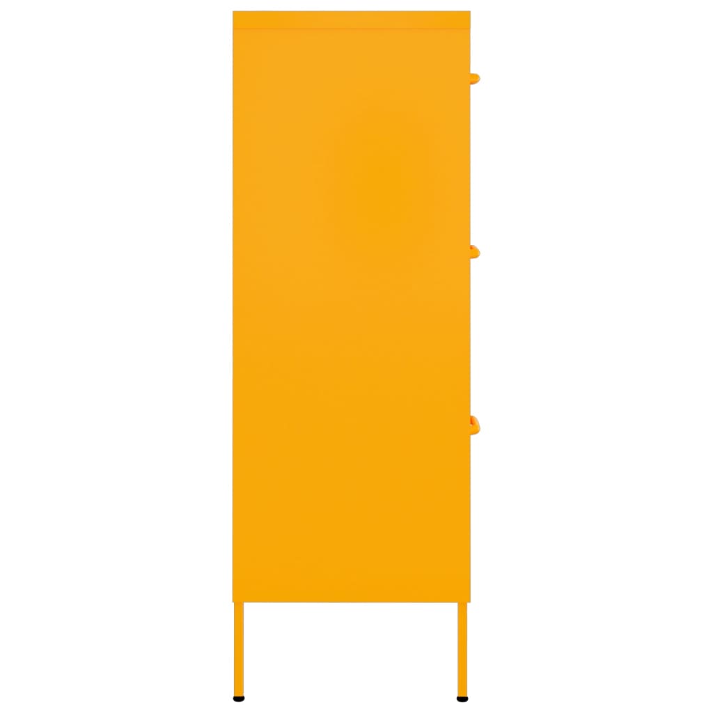 vidaXL Spintelė su stalčiais, geltona, 80x35x101,5cm, plienas