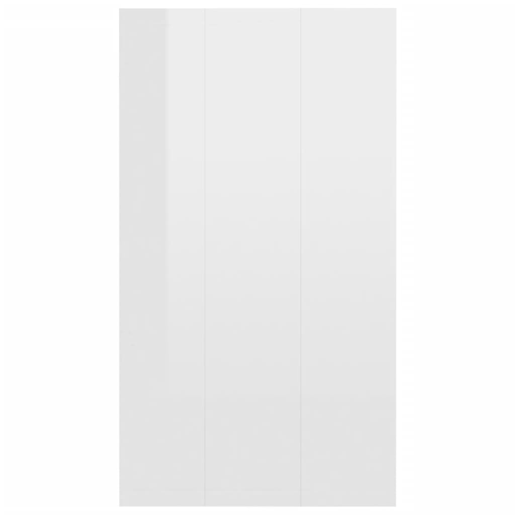 vidaXL Knygų/šoninė spintelė, balta, 66x30x98 cm, MDP, labai blizgi