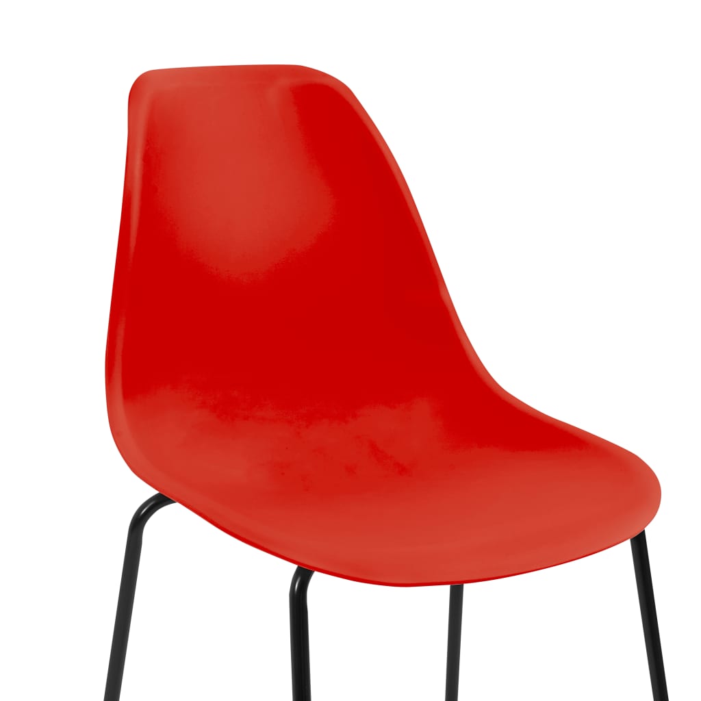 vidaXL Baro baldų komplektas, 3 dalių, raudonos spalvos, plastikas
