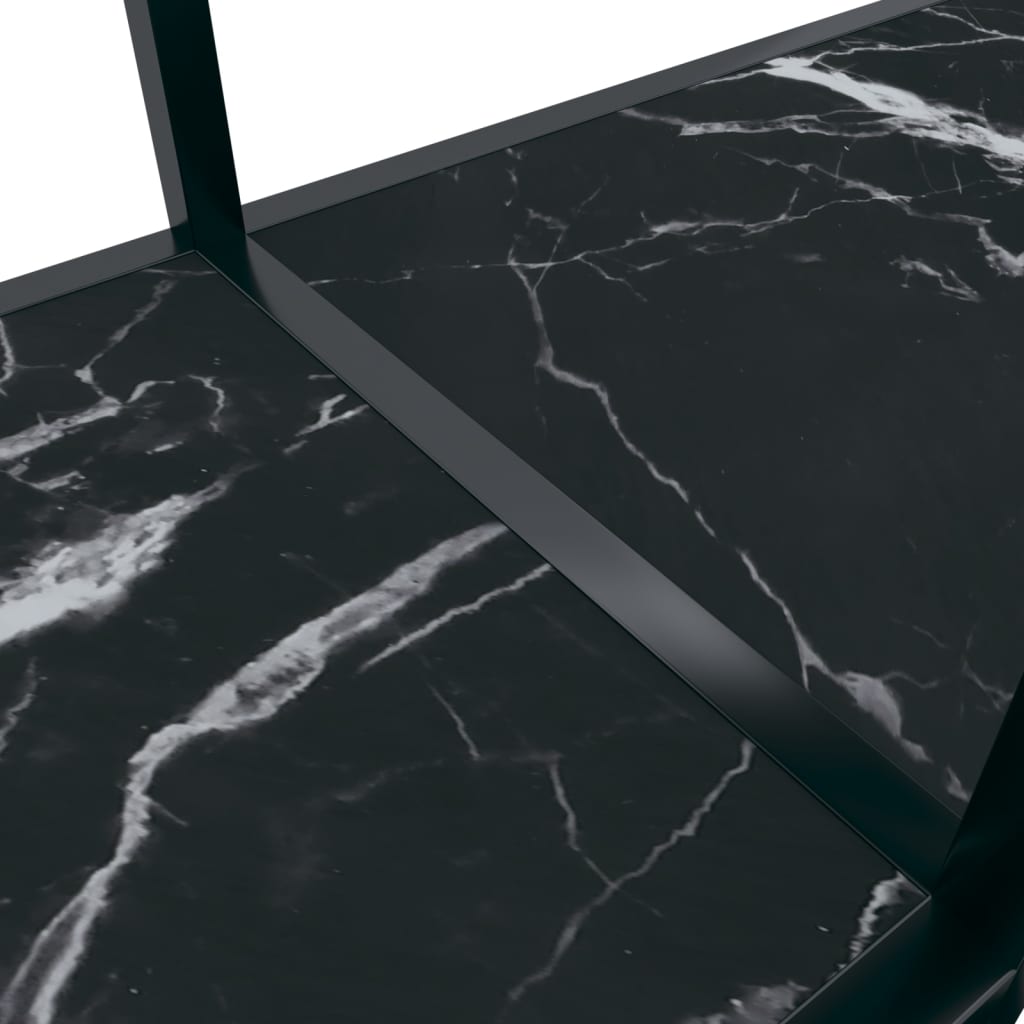 vidaXL Konsolinis staliukas, juodas, 220x35x75,5cm, grūdintas stiklas