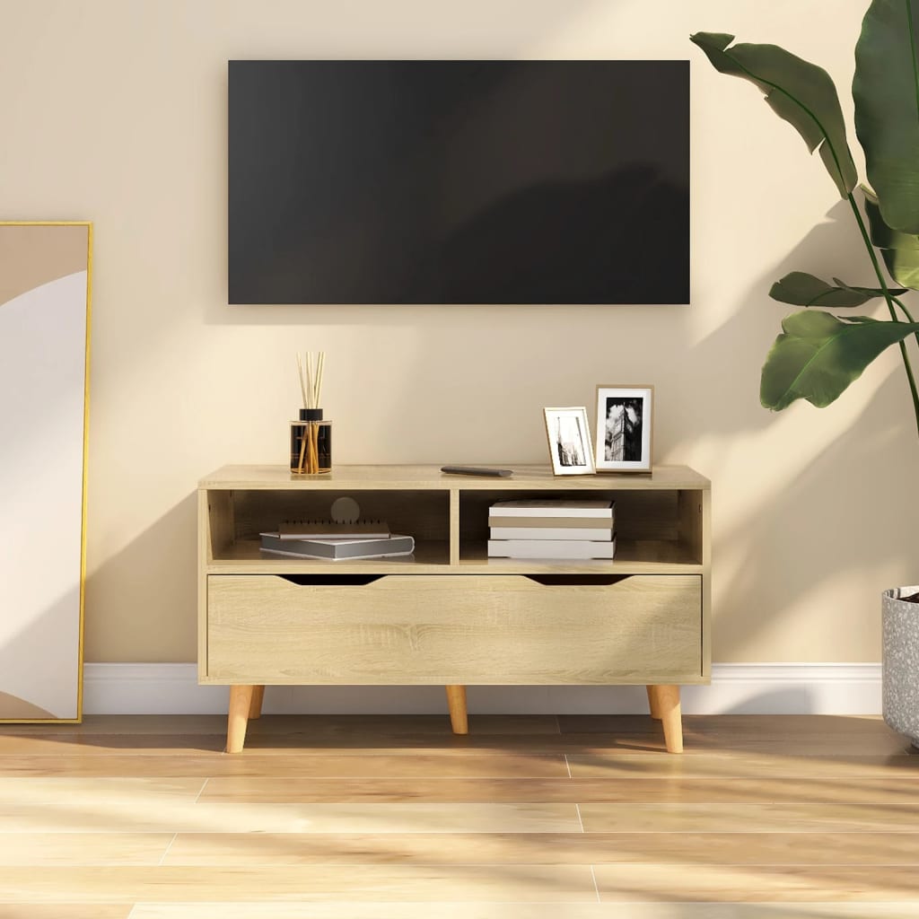 vidaXL Televizoriaus spintelė, ąžuolo, 90x40x48,5cm, apdirbta mediena