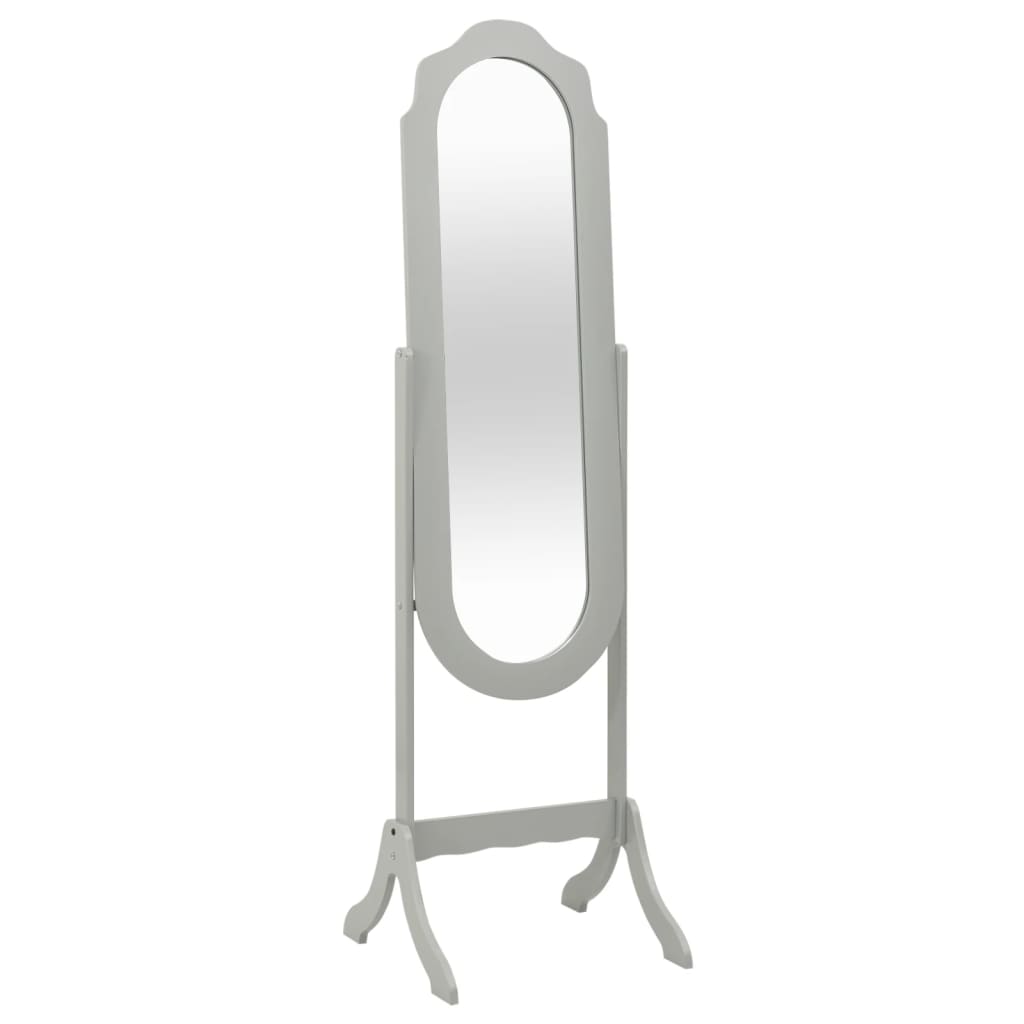 vidaXL Pastatomas veidrodis, pilkos spalvos, 46x48x164cm